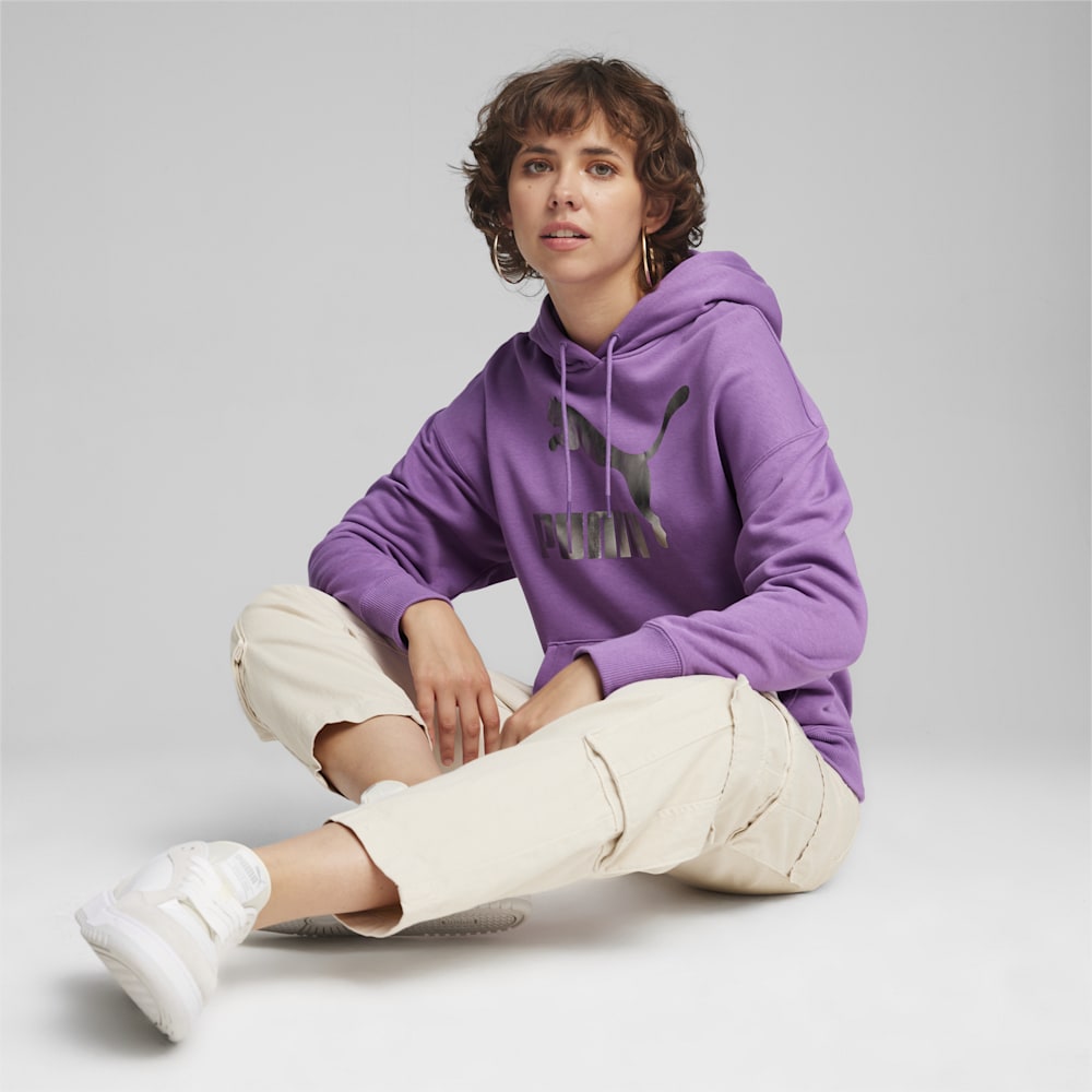 Puma CLASSICS Shiny Logo Hoodie - Ultra Violet