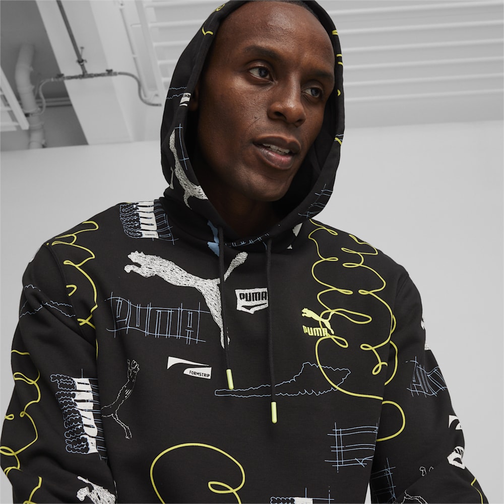Puma BRAND LOVE Hoodie - Black-AOP