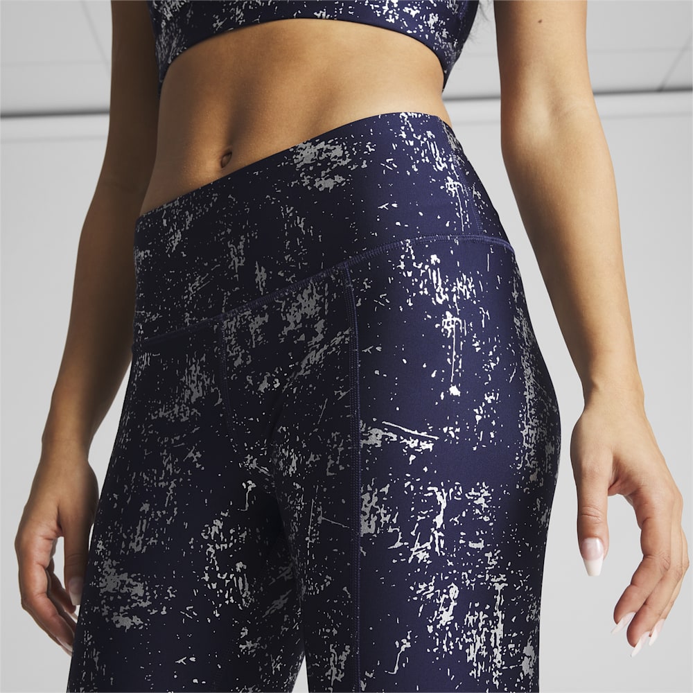 Puma Metallic Shine Leggings - Navy-Silver