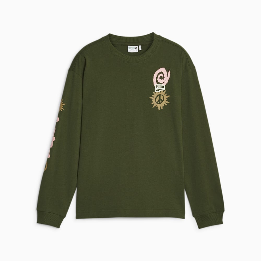 Puma Downtown Graphic Kids Long Sleeve Tee - Myrtle