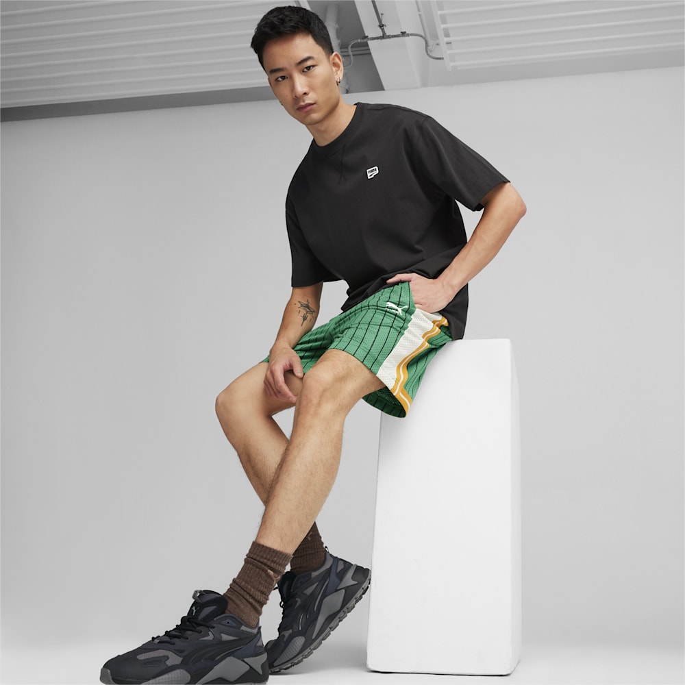 Puma For the Fanbase T7 Mesh Shorts - Archive Green-AOP