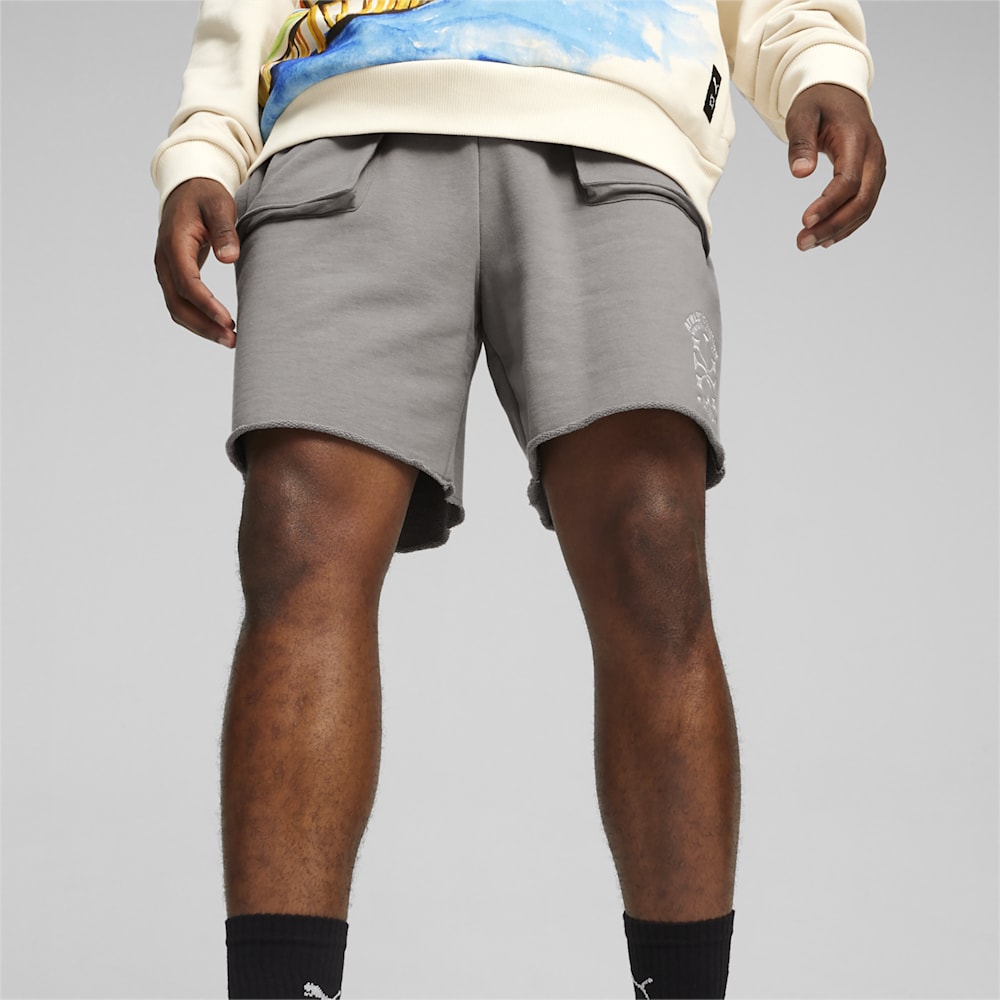 Puma SHOWTIME PUMA HOOPS Basketball Terry Shorts - Stormy Slate