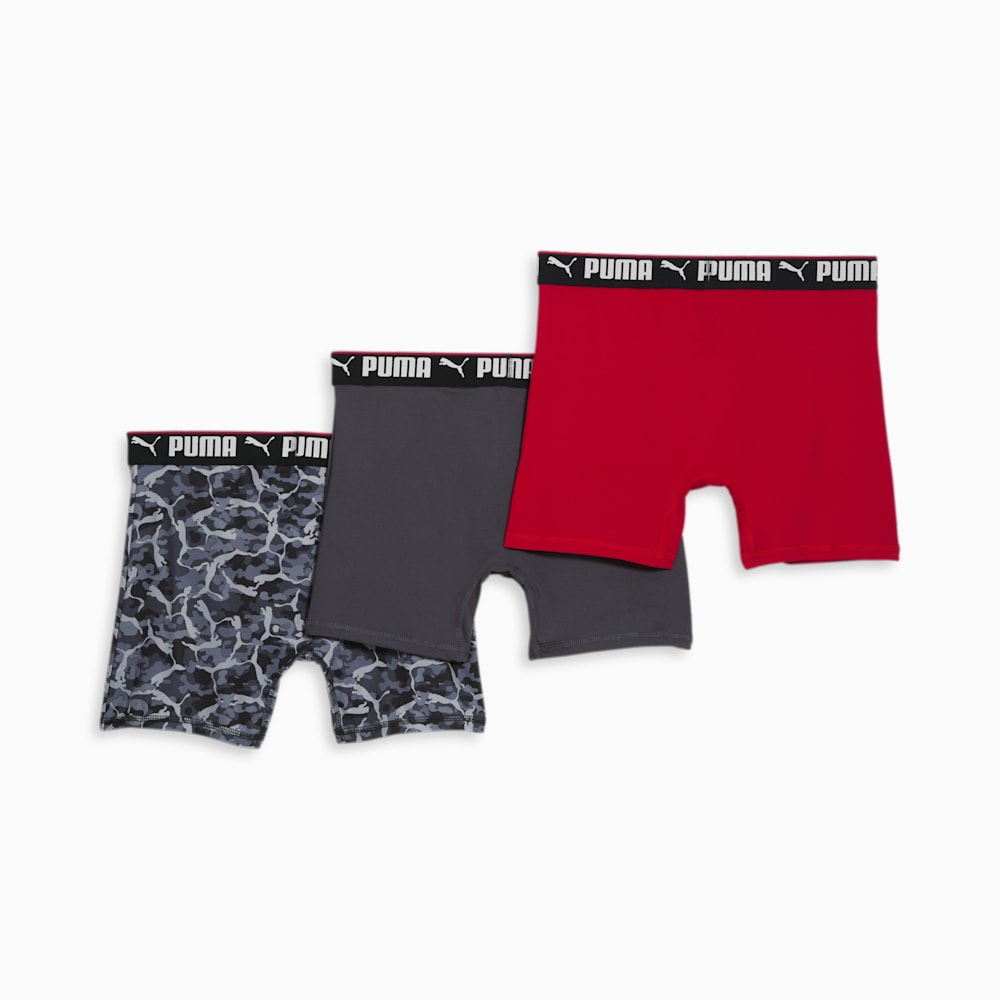 Puma Boxer Briefs (3 Pack) - GREY / RED