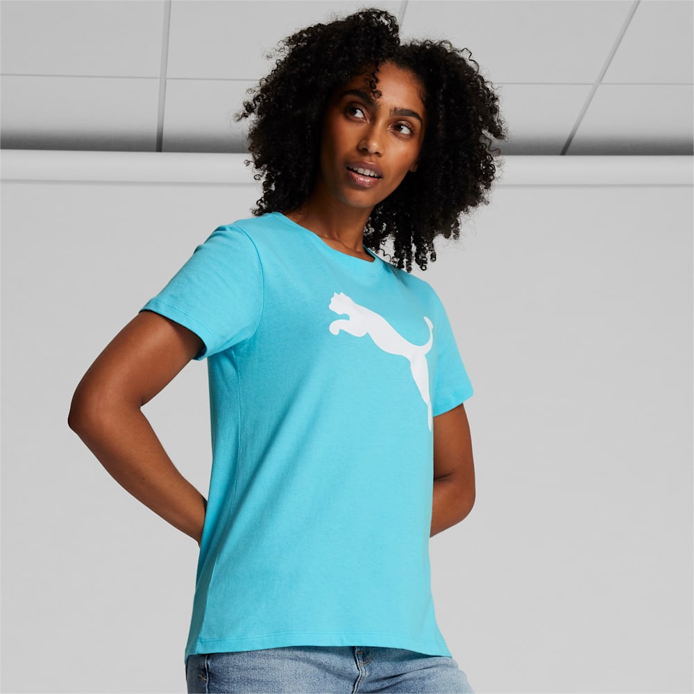 Puma Essentials Big Cat Logo Tee - Team Aqua