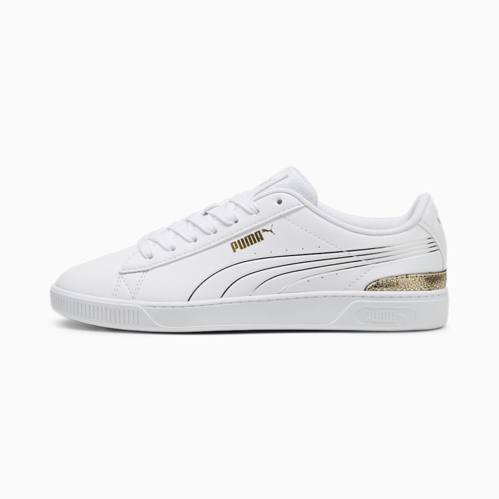 Puma Vikky v3 Metallic Shine Sneakers - White-Gold-Silver