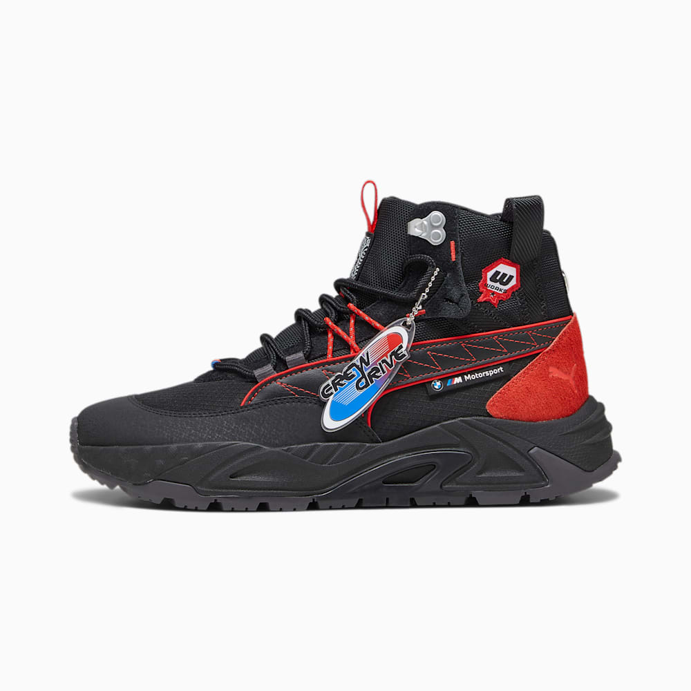 Puma BMW M Motorsport RS-Trck Mid Boot Garage Crews Sneakers - Black-Pop Red Puma BMW M Motorsport RS-Trck Mid Boot Garage Crews Sneakers - Black-Pop Red