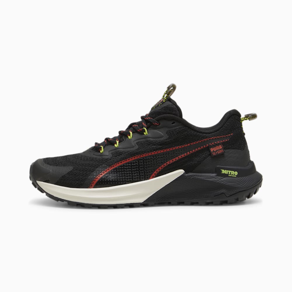 Puma SEASONS Fast-Trac NITRO™ 2 Running Shoes - Black-Active Red-Lime Pow