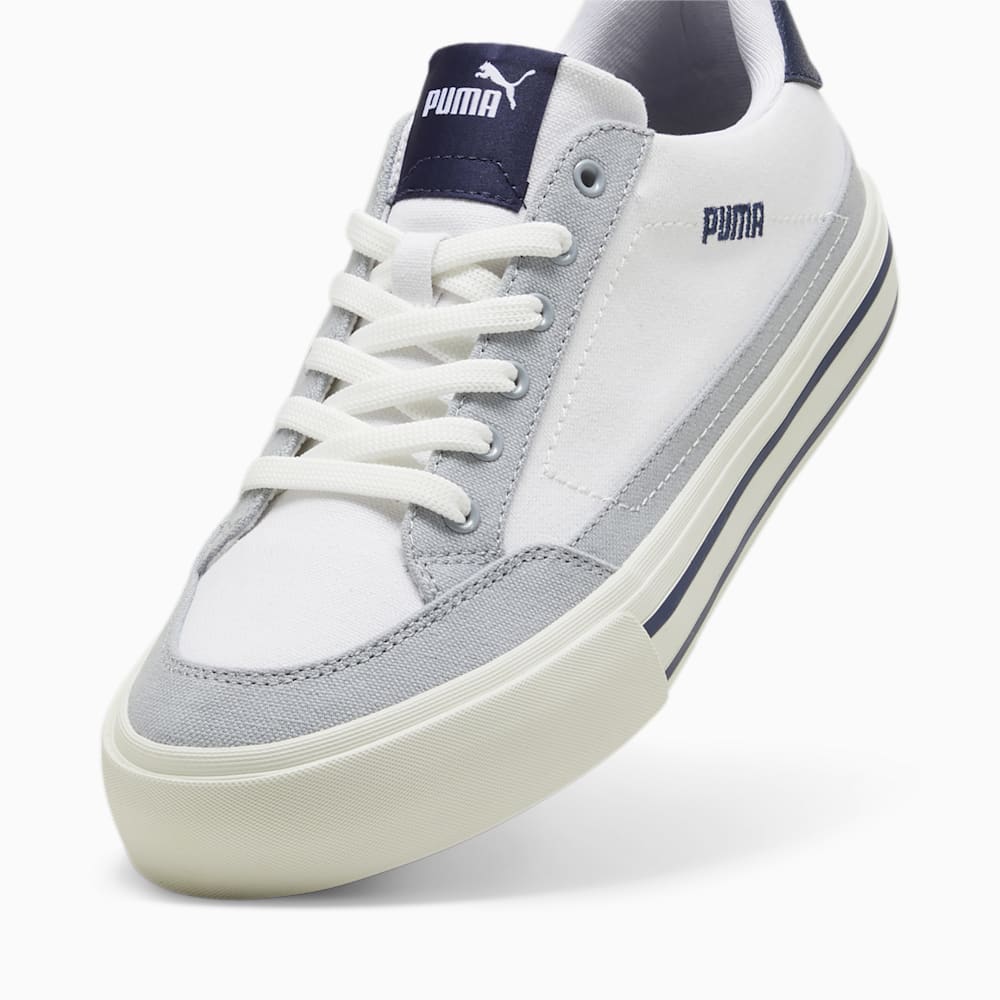 Puma Court Classic Vulc Unisex Sneakers - White-Navy-Cool Mid Gray