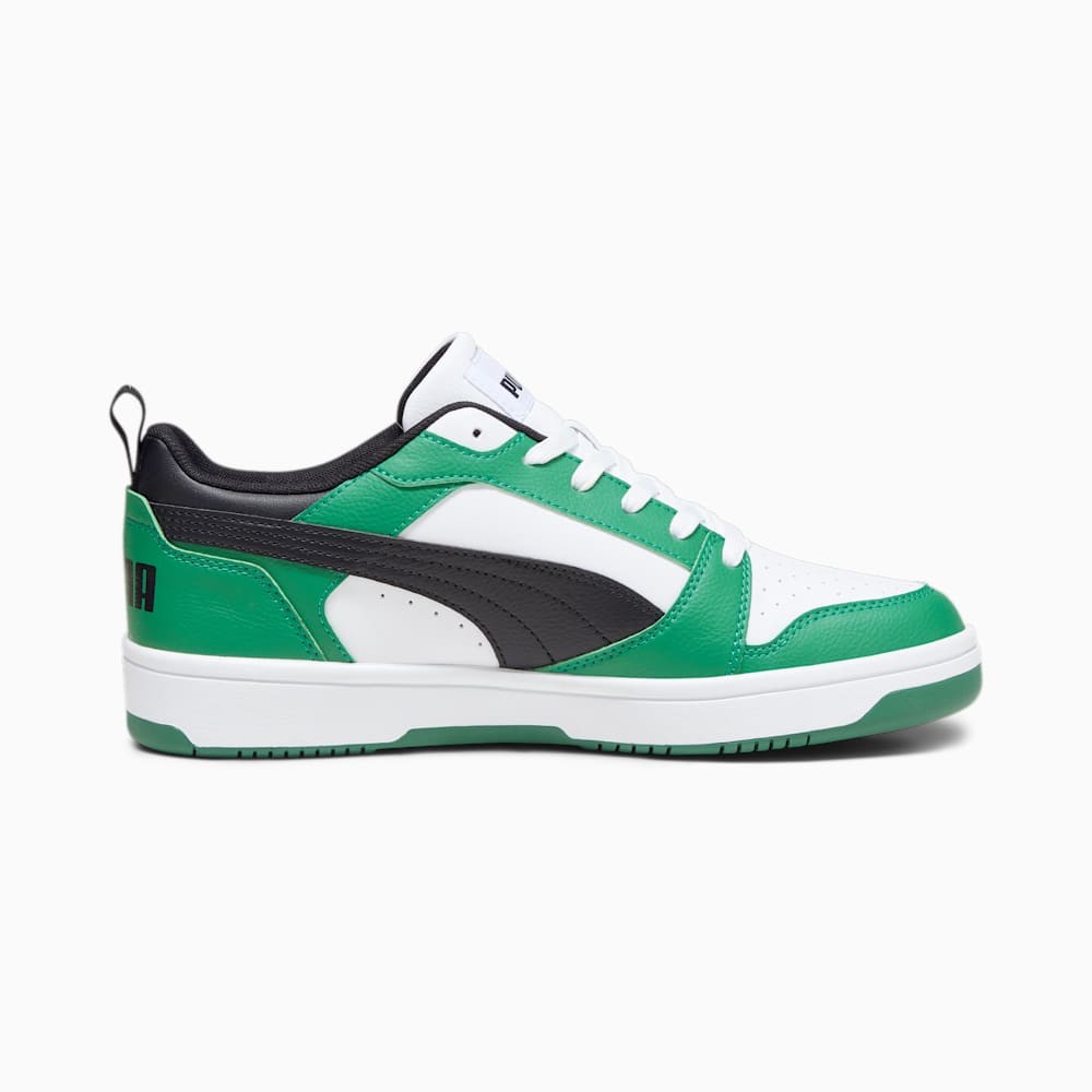 Puma Rebound V6 Low Sneakers - White-Black-Archive Green