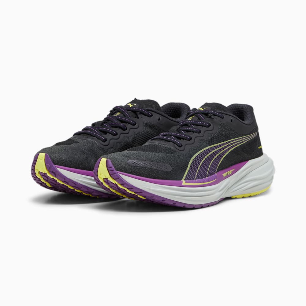 Puma Deviate NITRO™ 2 Running Shoes - Black-Purple Pop-Yellow Burst