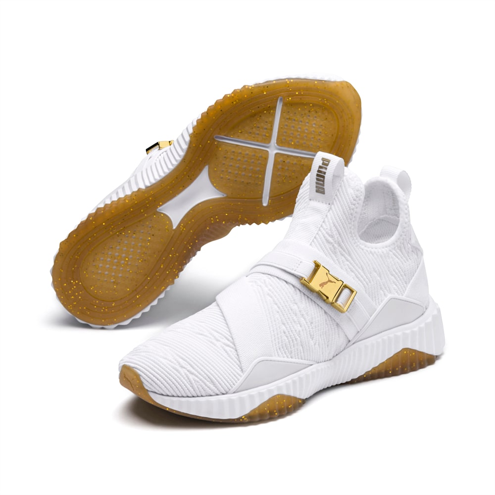 Puma Defy Varsity Mid Sneakers - White-Metallic Gold
