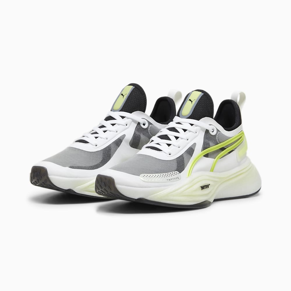 Puma PWR NITRO™ Squared Training Shoes - White-Black-Lime Pow