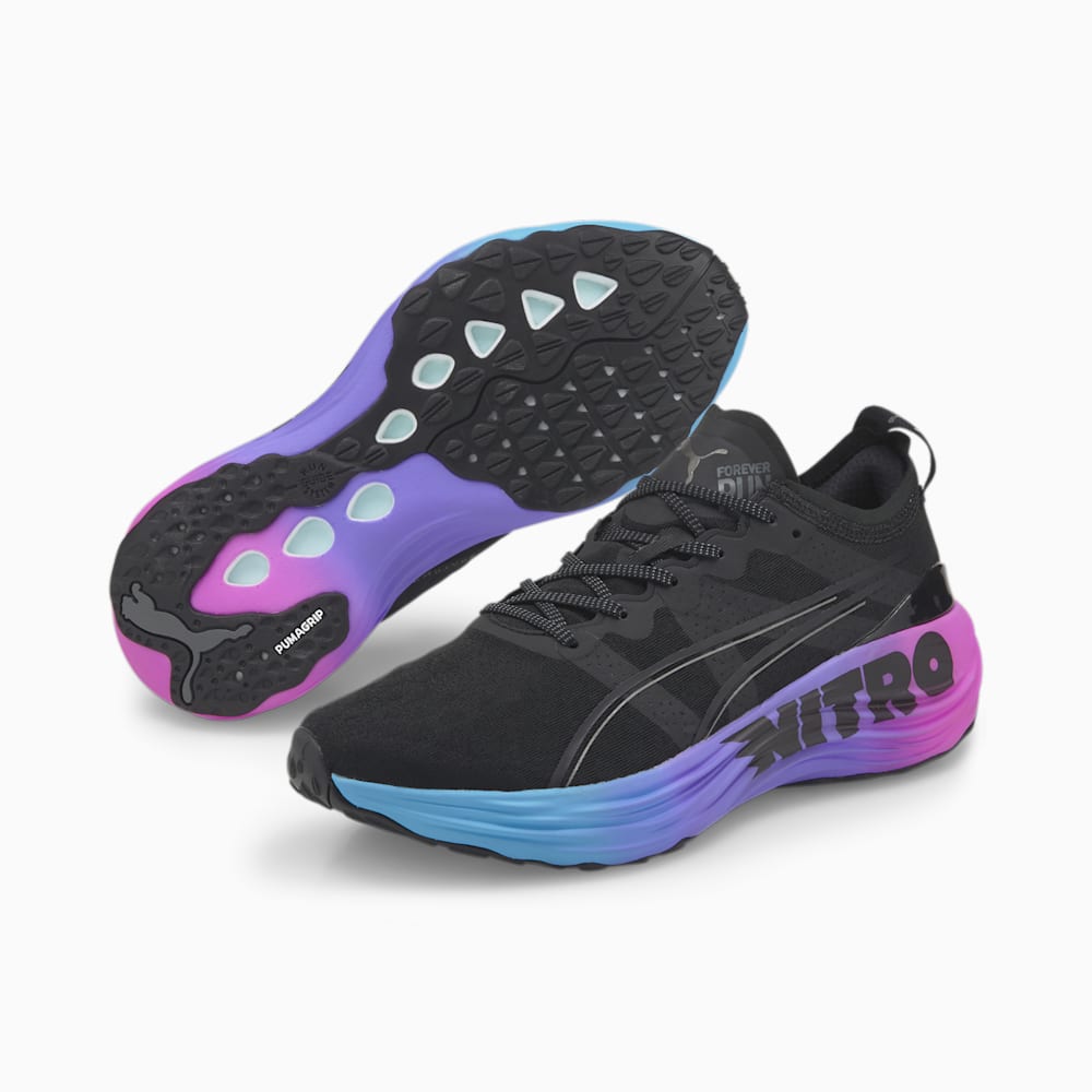 Puma ForeverRun NITRO™ SUNSET Running Shoes - Black-Luminous Blue-Electric Orchid
