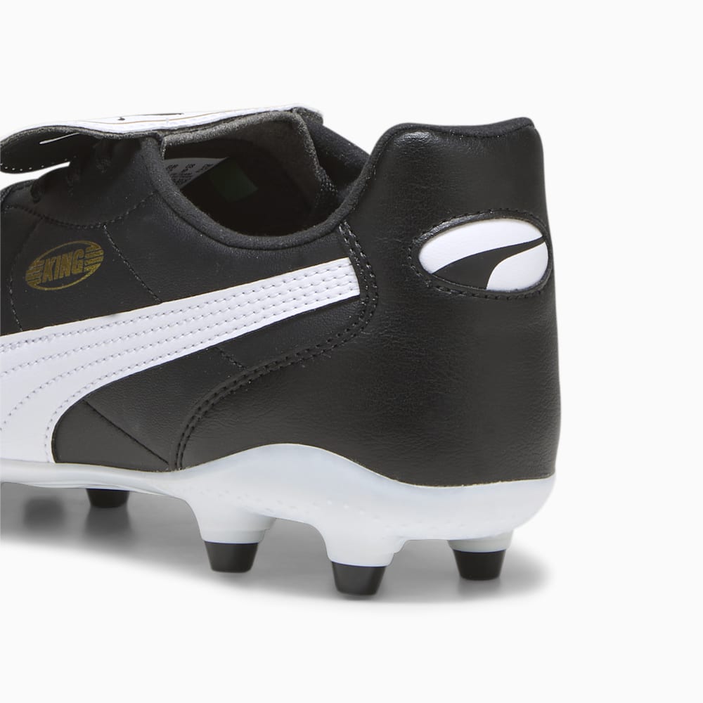 Puma KING TOP FG/AG Soccer Cleats - Black-White-Gold