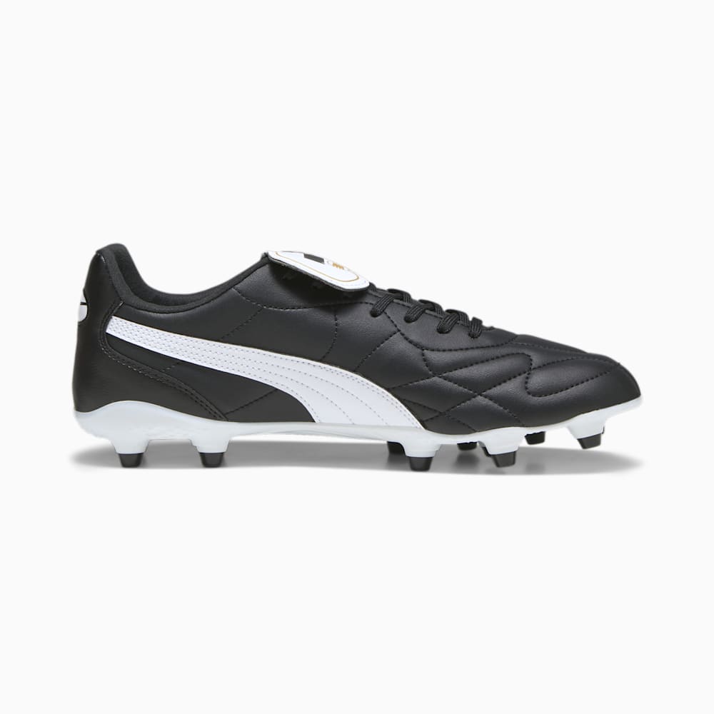 Puma KING TOP FG/AG Soccer Cleats - Black-White-Gold