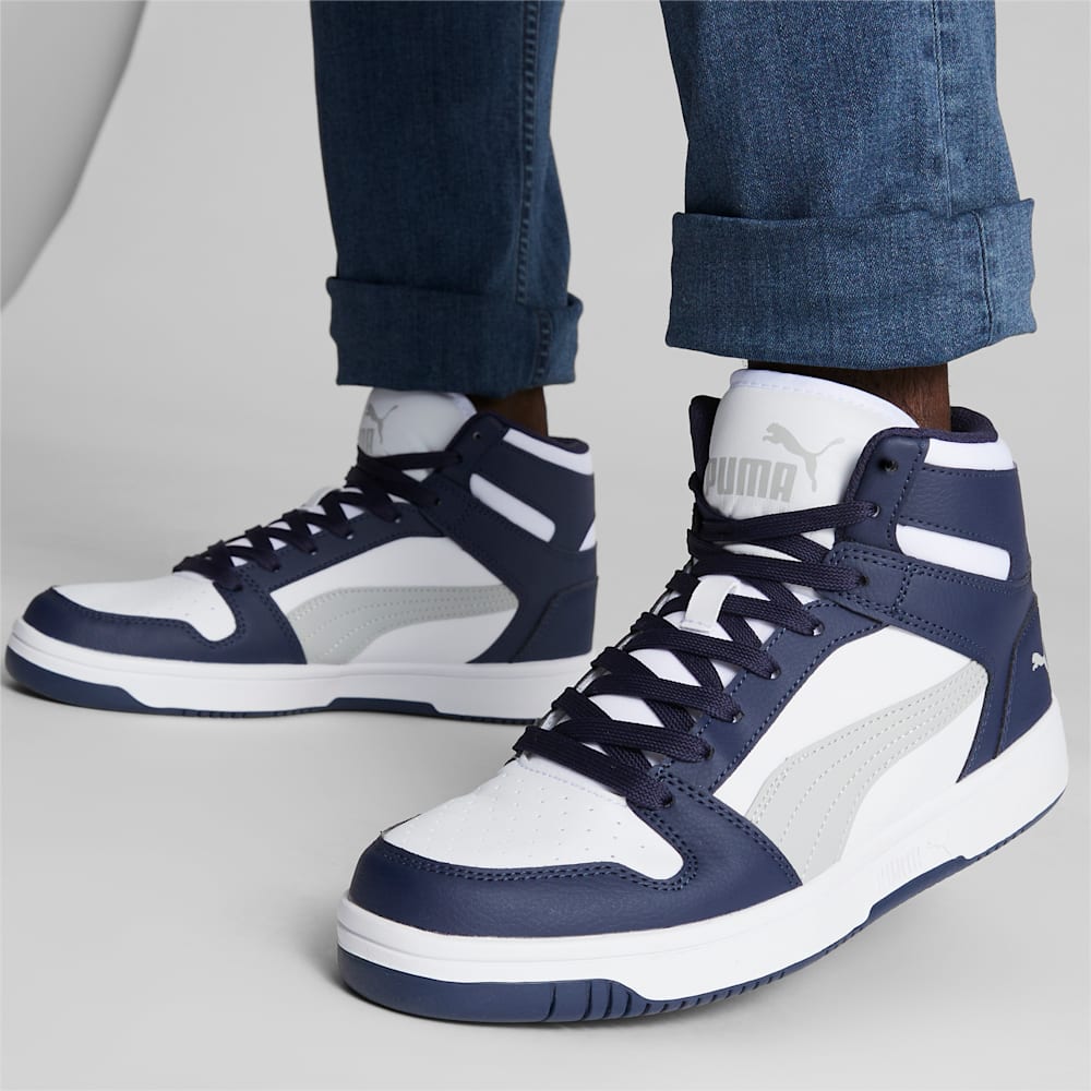 Puma Rebound LayUp Sneakers - White-Ash Gray-Navy